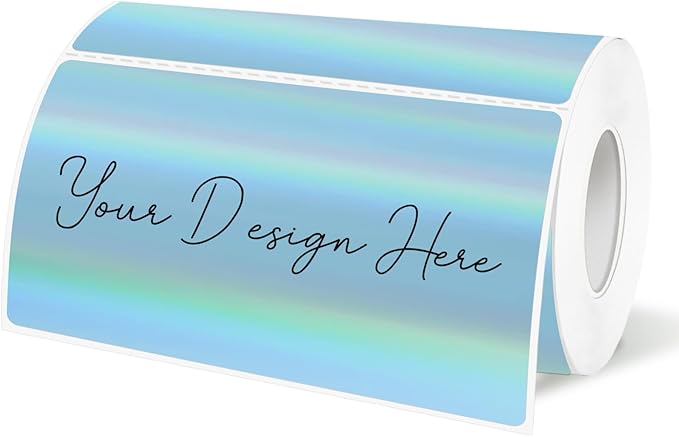 2x4 Inch Holographic Thermal Labels, Self-Adhesive Glitter Thermals Printer by Unknown