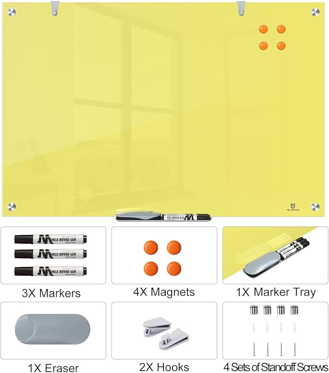 TSJ OFFICE Glass Dry-Erase Board - Image 4