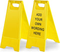 2 Pack 24 Inch Blank Floor Sign Yellow A-frame Foldable Caution Sign by Seeshack