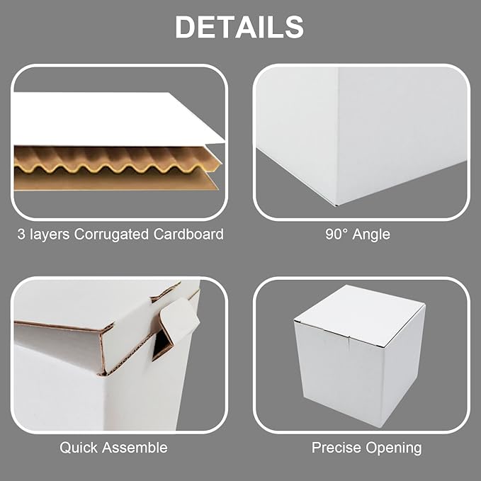 25 Pack 5x5x5 Inch Corrugated Cardboard Boxes - Image 3