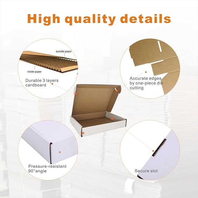 50 Pack 6x4x1'' Small Shipping Boxes, Corrugated Cardboard Mailers - Image 3