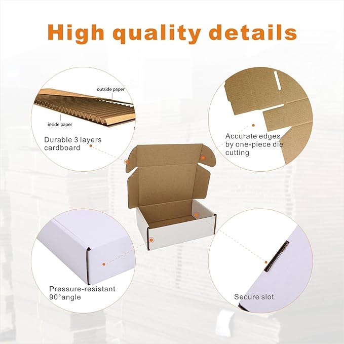 50 Pack 6x4x2'' Small Shipping Boxes, Corrugated Cardboard Mailers - Image 3