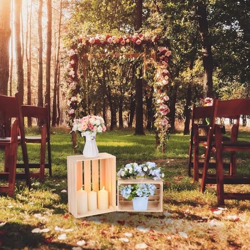 Soaoo 5 Pcs Decorative Nesting Wooden Crates with Handle, Natural Color - Image 6