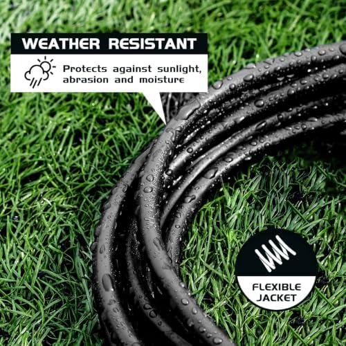 10FT Black Outdoor Extension Cord with Waterproof Cord Cover Kit, 16/3 SJTW - Image 4