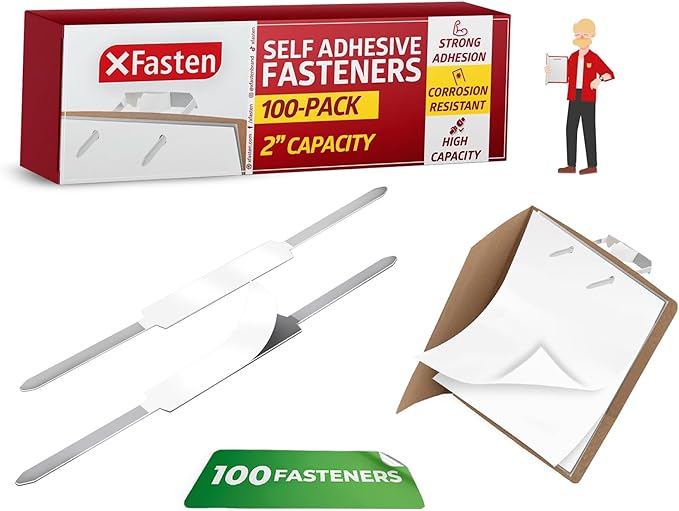 XFasten Self Adhesive Fasteners 2 Inch Capacity Strong Adhesion Premium File by XFasten