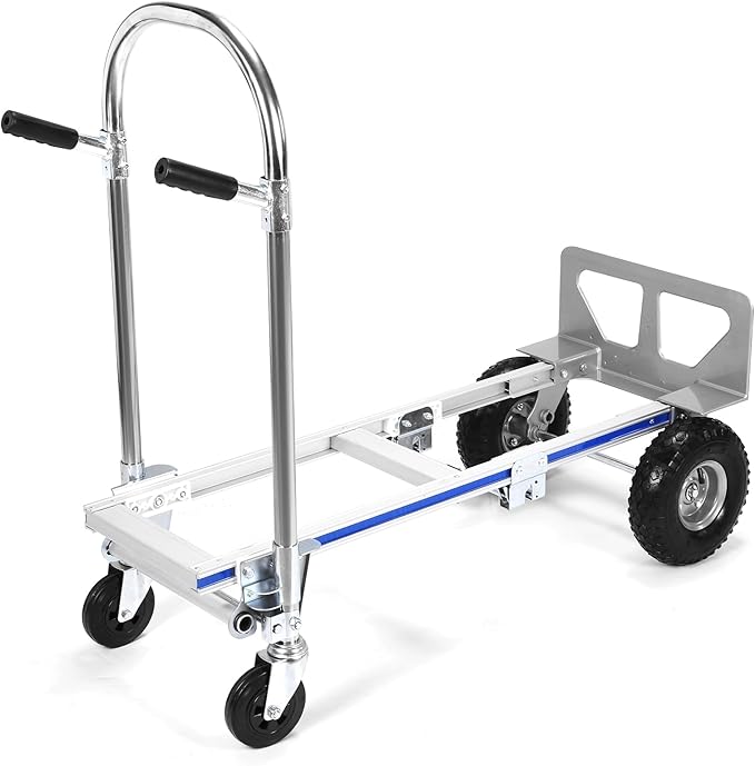 2 in 1 Aluminum 800LBS Capacity Folding Hand Truck Dolly Cart W/Wheel Heavy - Image 7