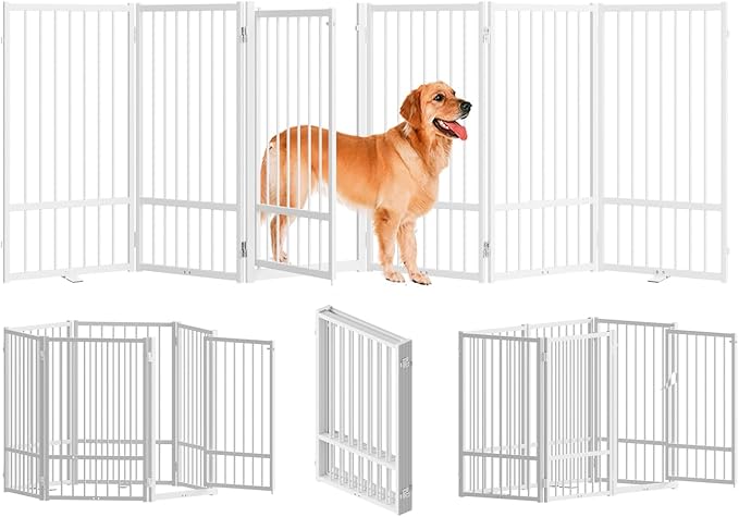Full Metal Freestanding Dog Gate by SNUOWU