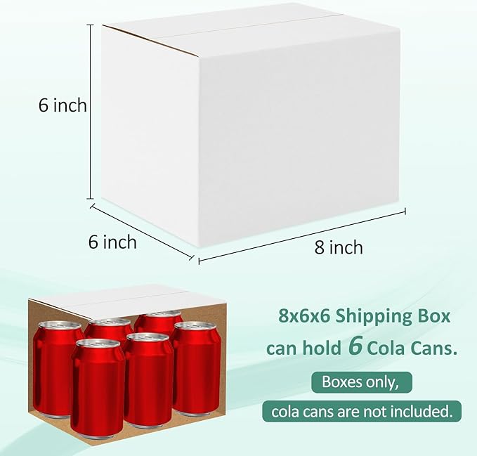 Eupako 8x6x6-Small-Shipping-Boxes-30-Pack-White-Corrugated-Box-Mailers - Image 2