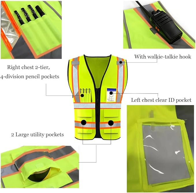 YOWESHOP High Reflective Visibility Safety Vest Custom Your Logo Safety Workwear - Image 4