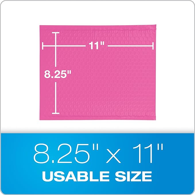 Quality Park Bubble Mailers, 8.25 x 11 Shipping Envelopes, Water Resistant Pink - Image 6