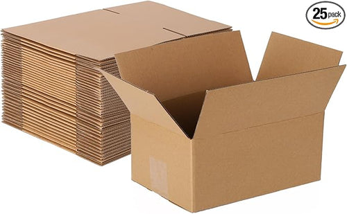 25 pack Shipping Boxes 10x7x5 inch Cardboard Box Mailers, Kraft Corrugated by zmybcpack