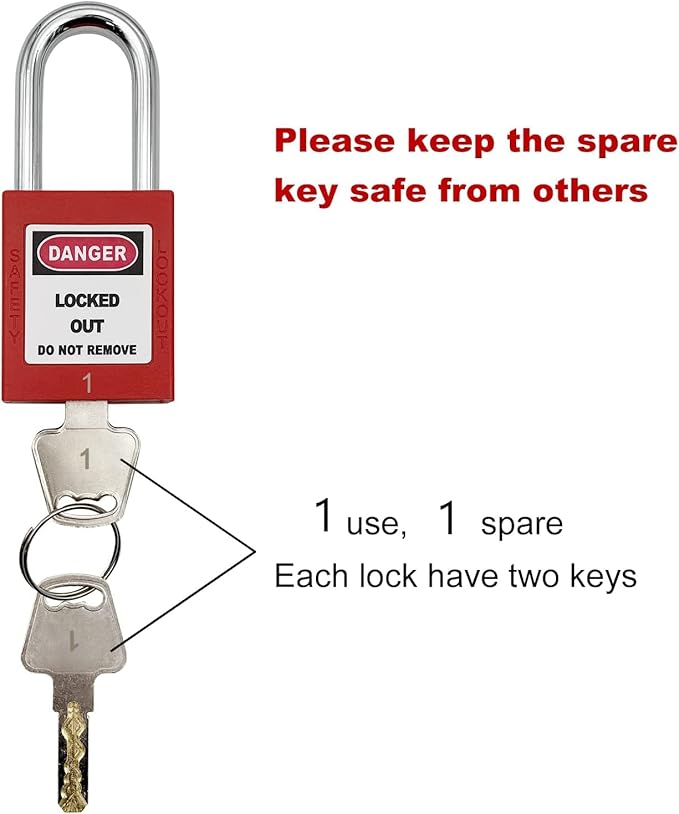 Lockout Tagout Locks, Safety Padlock, Loto Locks Keyed Differently Lock Out Tag - Image 3