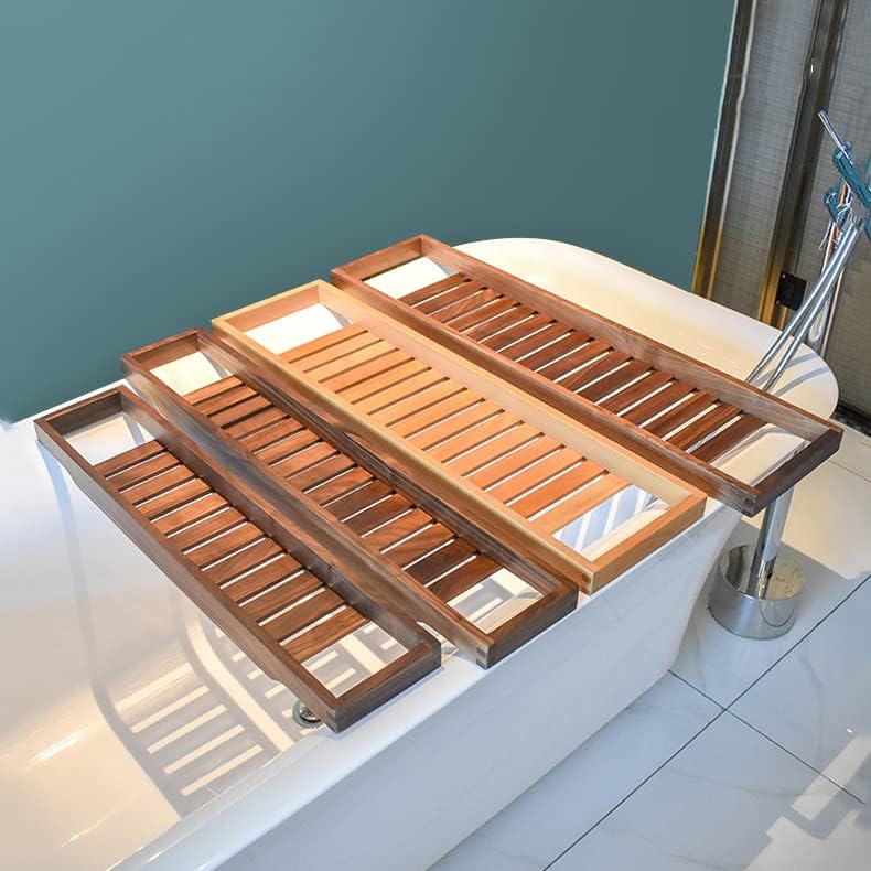 Walnut Bath Caddy Tray with Tablet Holder and Book Stand Luxury Bathroom Accessory Rack for a Relaxing Bath Experience (70 * 22cm) - Image 7