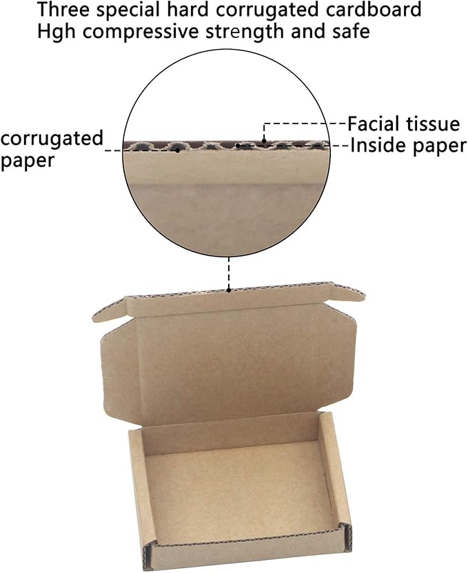 Ellbest 50pcs Packing Boxes 1.5mm Thick Cardboard, 3.4 x 2.6 x 0.7inches Mini - Image 6