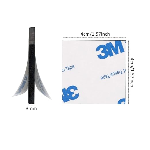 UPINS 60 Pack Double Sided Foam Tape Square Self-Adhesive Foam Tape Black - Image 2