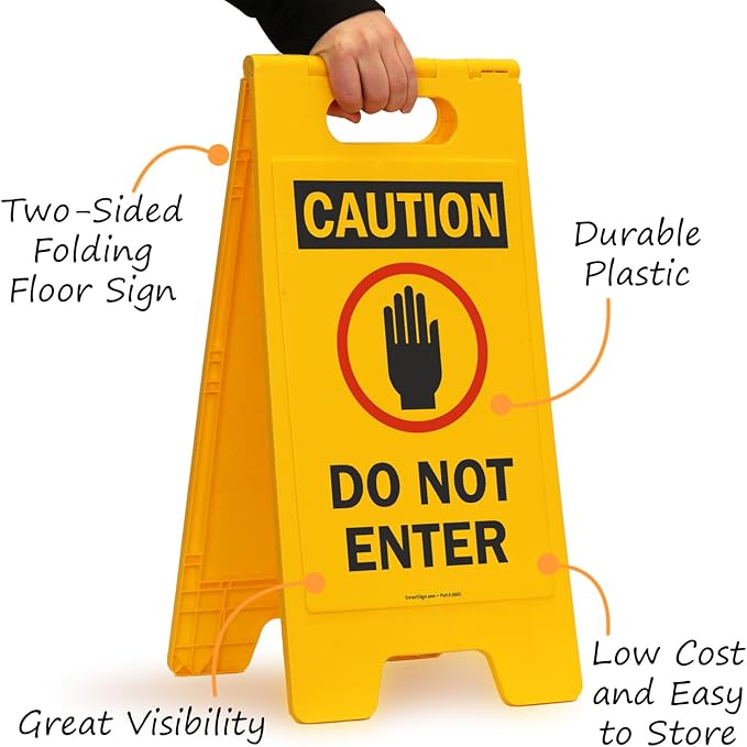 SmartSign Folding Floor Sign, Legend "Do Not Enter" - Image 6