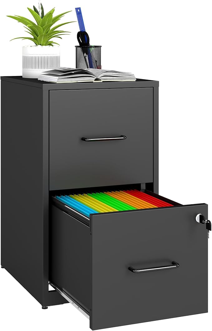 2 Drawer File Cabinet with Lock, Vertical Filing Cabinets by Unknown