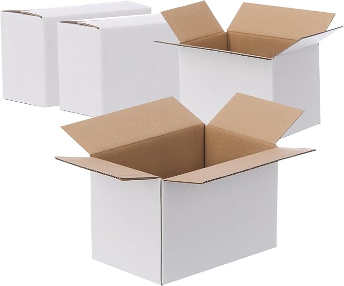 FARRAY Shipping Boxes 6x4x4 inches, 50 Pack Sturdy Kraft Corrugated Small by FARRAY