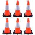 6 Pack 18 Inch Orange Reflective Traffic Cones, Parking Control and Hazard by OranclUS