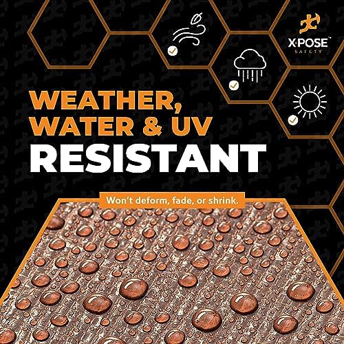 8' x 10' Heavy Duty Brown Poly Tarp with 10-Pack 15" (23” Max Stretch) Bungee Cords – Waterproof, UV Resistant, Rip Proof, Reinforced Edges, Grommets, and Durable Tie Down Straps – by Xpose Safety - Image 6