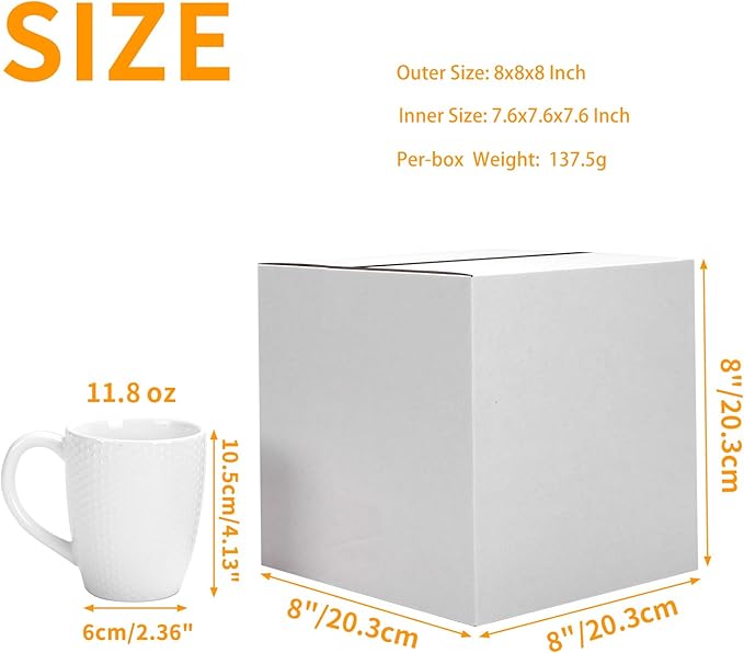 PETAFLOP 8x8x8 Shipping Boxes Set of 25, Small White Cardboard Mailer Box - Image 2