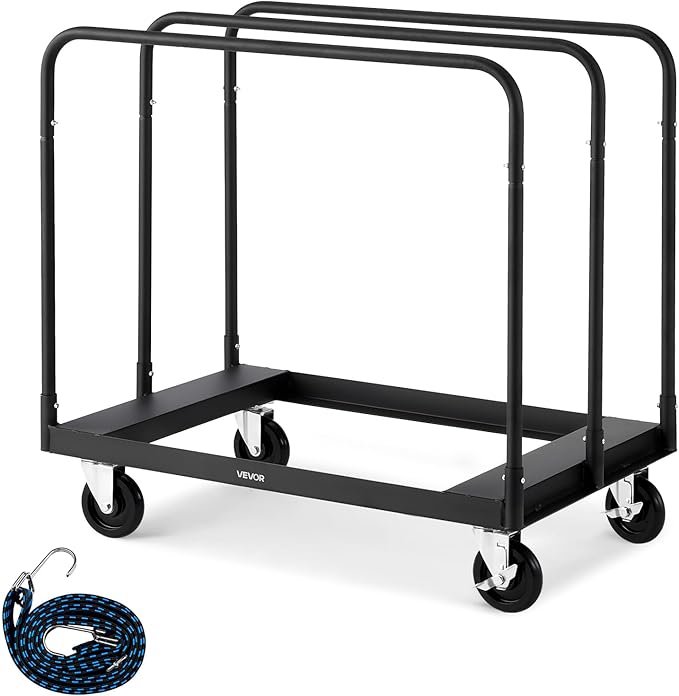 VEVOR Drywall Cart Dolly, 1800 lbs Load Capacity, Steel Panel Truck Cart by VEVOR