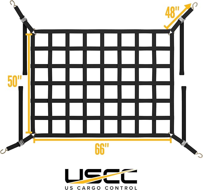 US Cargo Control Cargo Nets for Pickup Truck Bed 5.5 FT x 4.2 FT, Adjustable - Image 3