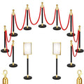 Blulu 8 Sets Stainless Steel Stanchion Set 8 Crowd Control Poles 7 Velvet Ropes by Blulu