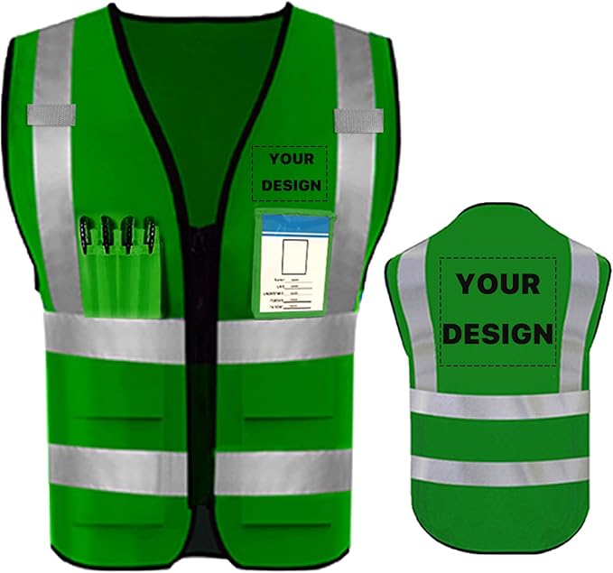 YOWESHOP High Reflective Visibility Safety Vest Custom Your Logo Safety Workwear by YOWESHOP