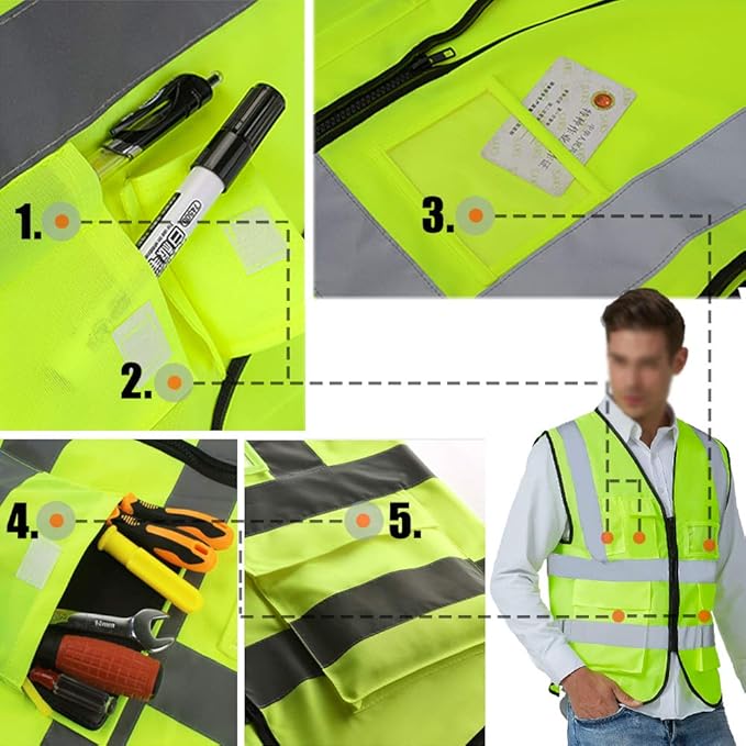 YOWESHOP High Visibility Safety Vest Custom Your Logo Protective Workwear 5 - Image 5