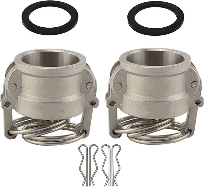 2PCS Cam and Groove Fitting, Type DC, 1.5" Dust Cap, by SAFBY