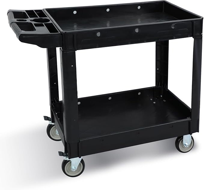 Utility Rolling Tool Cart, 40 x 17-Inch Plastic Rolling Carts Huge Storage by Tooremine