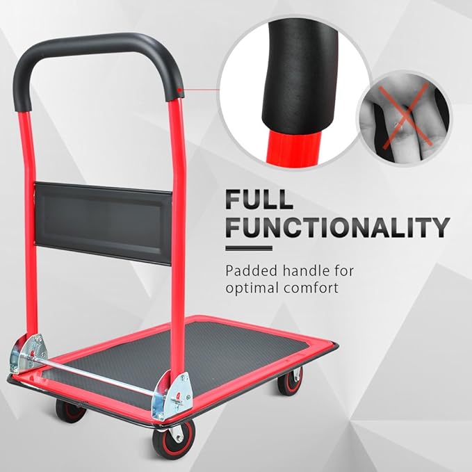 Push Cart Dolly by Wellmax, Moving Platform Hand Truck, Foldable - Image 7