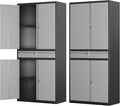 Metal Storage Cabinet with with Drawer, Garage Storage Cabinet with Locking by LISSIMO