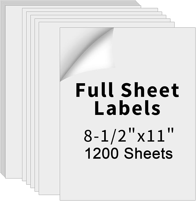 8.5" x 11" Full Sheet Label Sticker Paper by Muotich