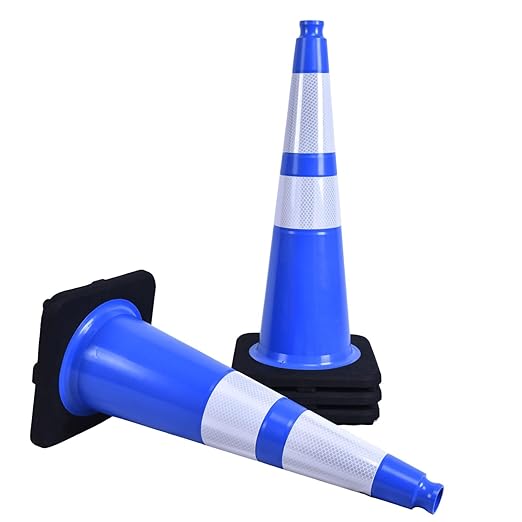 BESEA 8PACK 28 inch Traffic Safety Cones Blue Road Parking Cones 28" Heavy Duty by BeSea