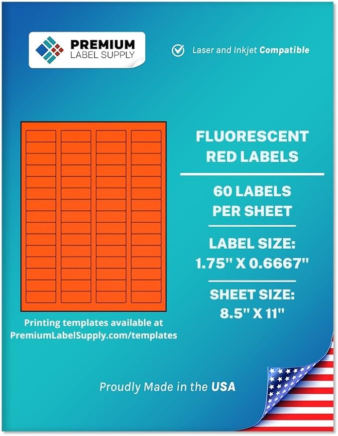 Premium Label Supply Bright Neon Color Fluorescent Sticker Labels by PremiumLabelSupply