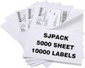 SJPACK 10000 Half Sheet Laser/Ink Jet Shipping Label 5-1/2" X 8-1/2" Blank by SJPACK