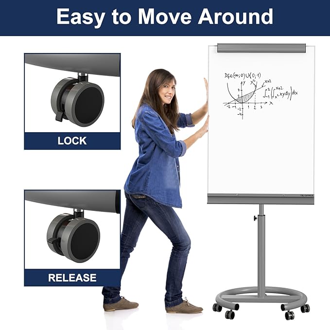 TSJ OFFICE Mobile Standing Whiteboard - Image 6