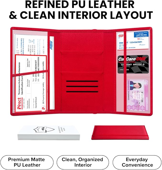 LINTRU Car Registration and Insurance Holder Trifold, Oversized Fit - Image 5
