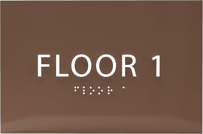 6" X4" Floor 1 Sign by ADACentralSigns