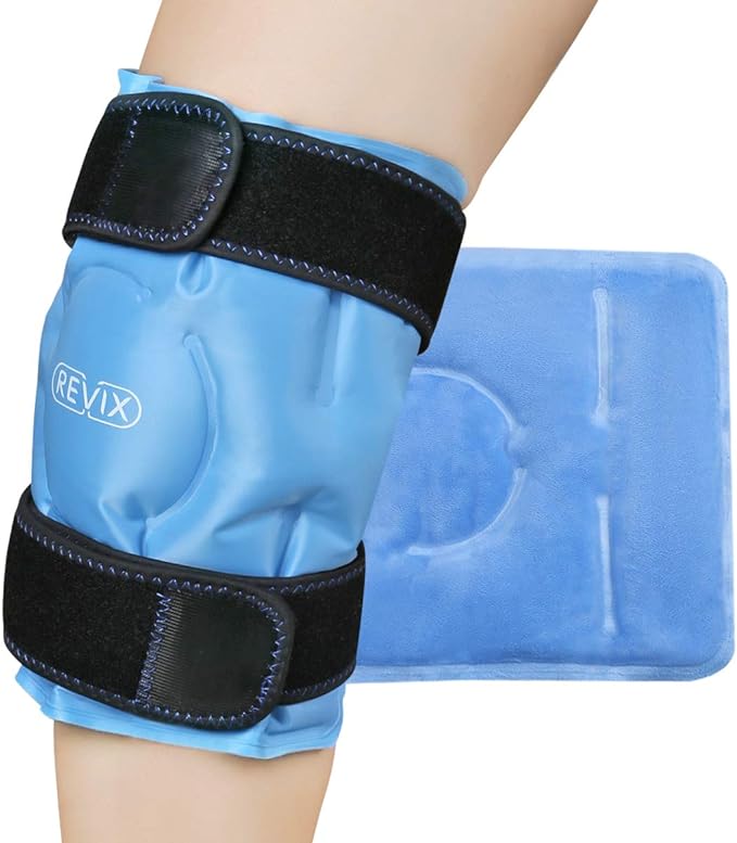 REVIX Ice Pack for Knee Pain Relief, Reusable Gel Ice Wrap for Leg Injuries by Feelbetterlivebetter