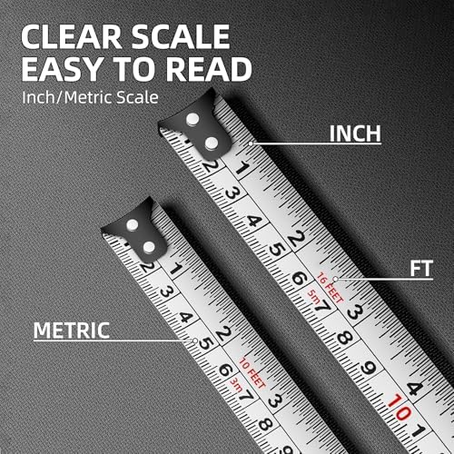 SENDA Tape Measure 16FT/5M, Compact Mini Measuring Tape, Black and White Faceted Ruler Tape, Easy-to-Read Metric/Inch Measurements for Home, Office & DIY Crafts Use(16Ft) - Image 6