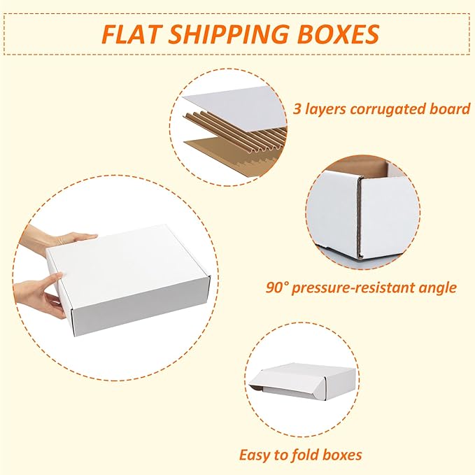 HORLIMER 12x9x3 inches Shipping Boxes Set of 50 - Image 3
