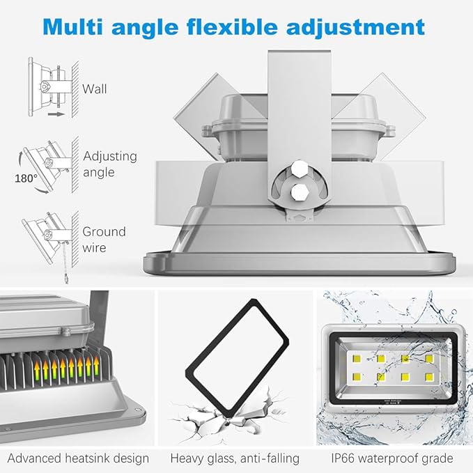 400W LED Flood Light Outdoor, 2400W Equivalent 40000LM 6000K Daylight White - Image 5