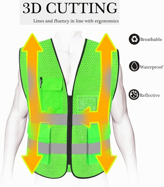 HYCOPROT High Visibility Mesh Safety Reflective Vest - Image 4