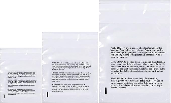 Poly Bags with Suffocation Warning 9x12", 14x20" by RetailSupplyCo