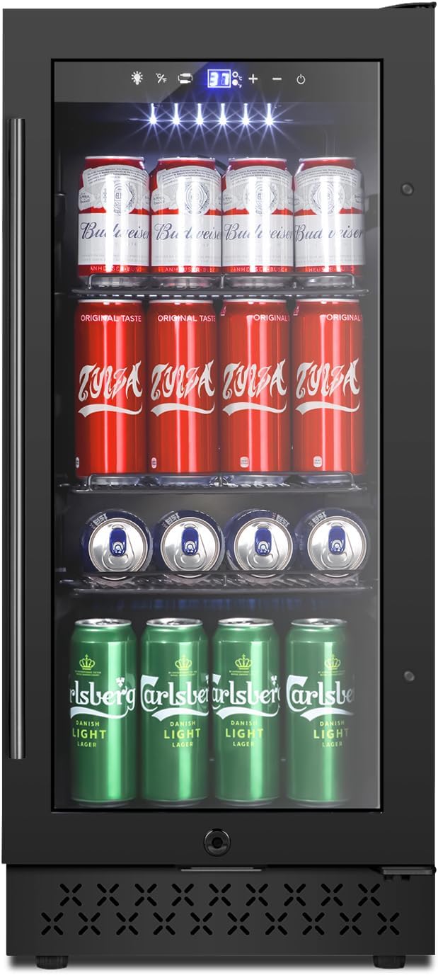 Tylza 15 Inch Beverage Refrigerator, Under Counter/Freestanding Drink Fridge by TYLZA