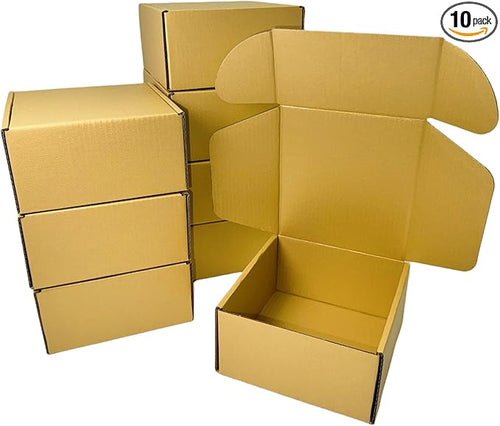 10 Pcs 9.8 x 9.8 x 4 inches Large Size Corrugated Cardboard Gift Boxes by Unknown