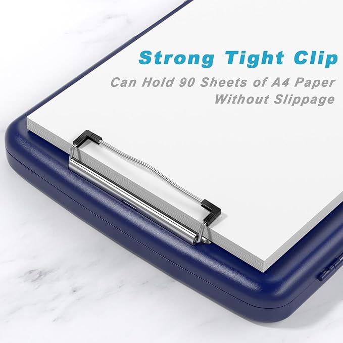 Rimilak Plastic Clipboard with Storage, 8.5 x 11 High Capacity Folio Nursing - Image 3